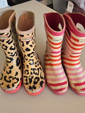 HUNTER Girls Rainboots Bundle Lot of Two (2)